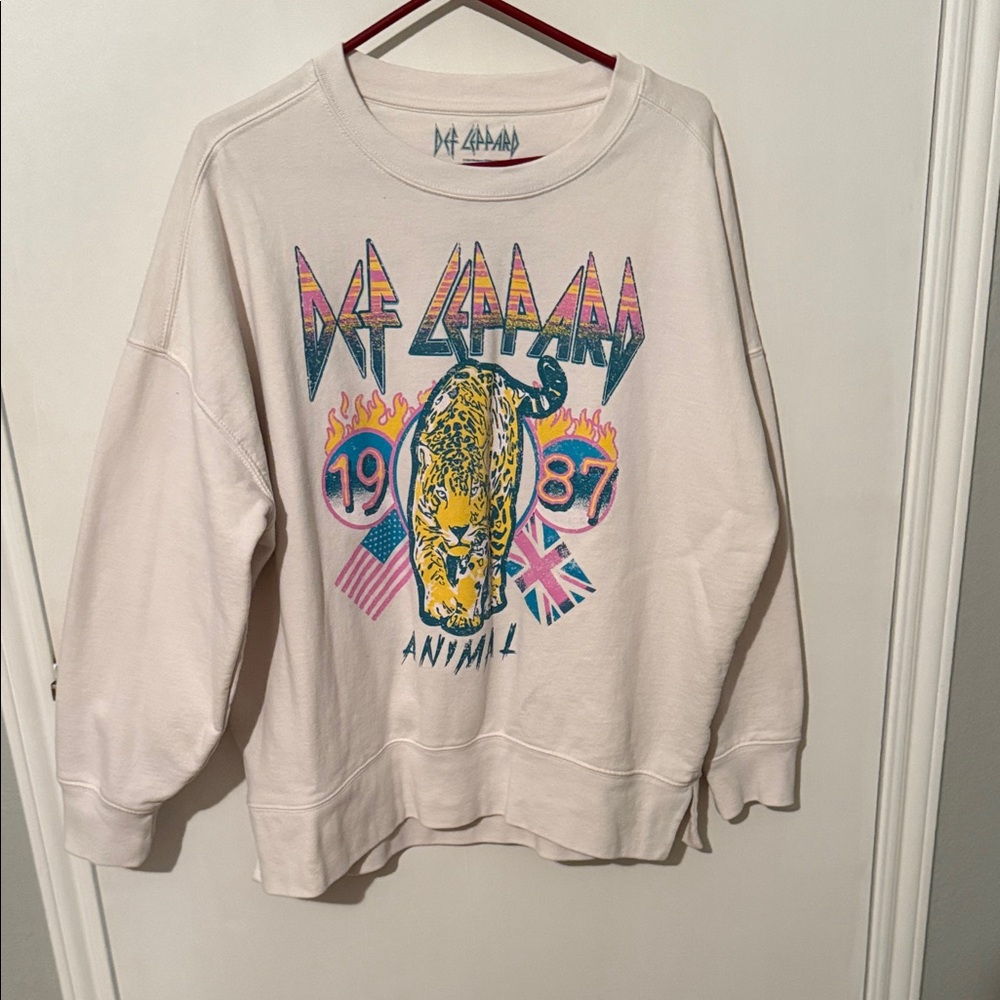 Def Leppard White Sweatshirt